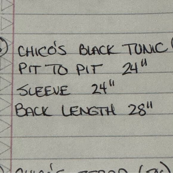 Chicos V-neck embroidered tunic black tassels size XL/16 - Picture 10 of 10